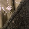 Présentation sac XXL en laine bouclée kaki de la marque bleu souris étiquette