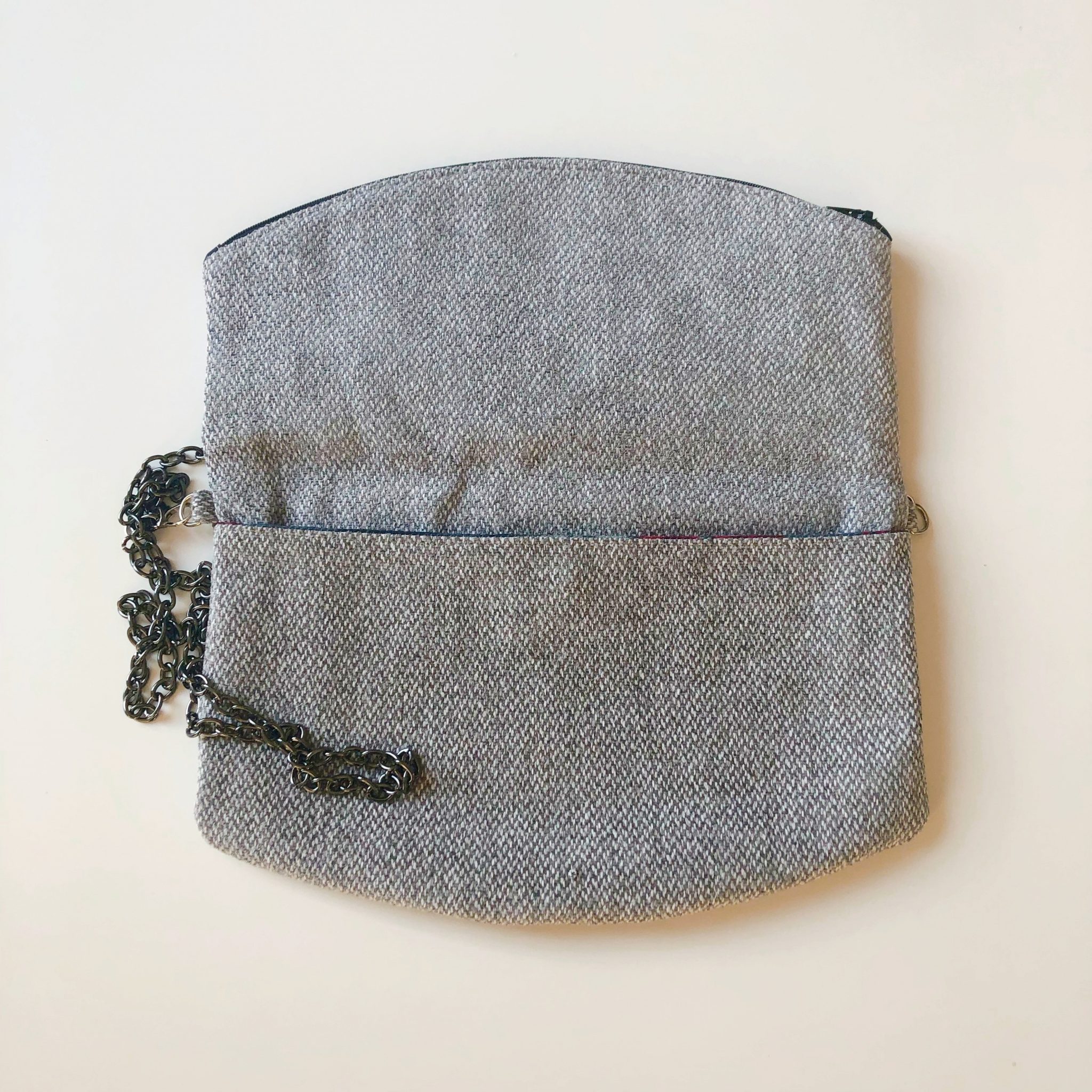 Sac bandoulière de la marque Bleu Souris - gris chiné et doré -sac bandoulière